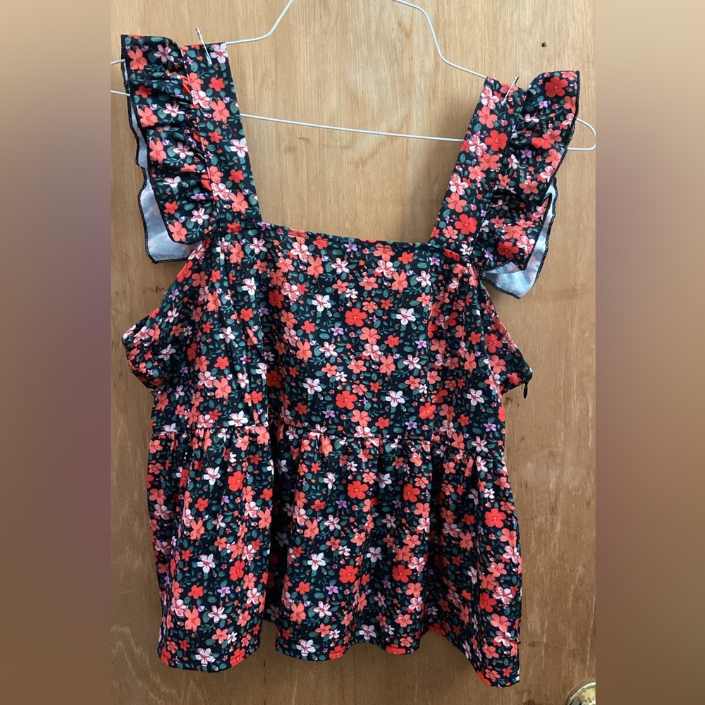 SHEIN Black Floral Tank Top